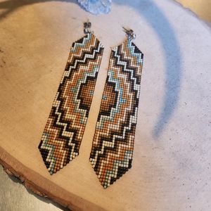 Seed bead earrings aztec